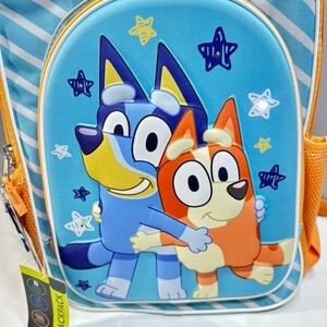 Light-Up Kids Backpack with Blue Panels and Orange Accents